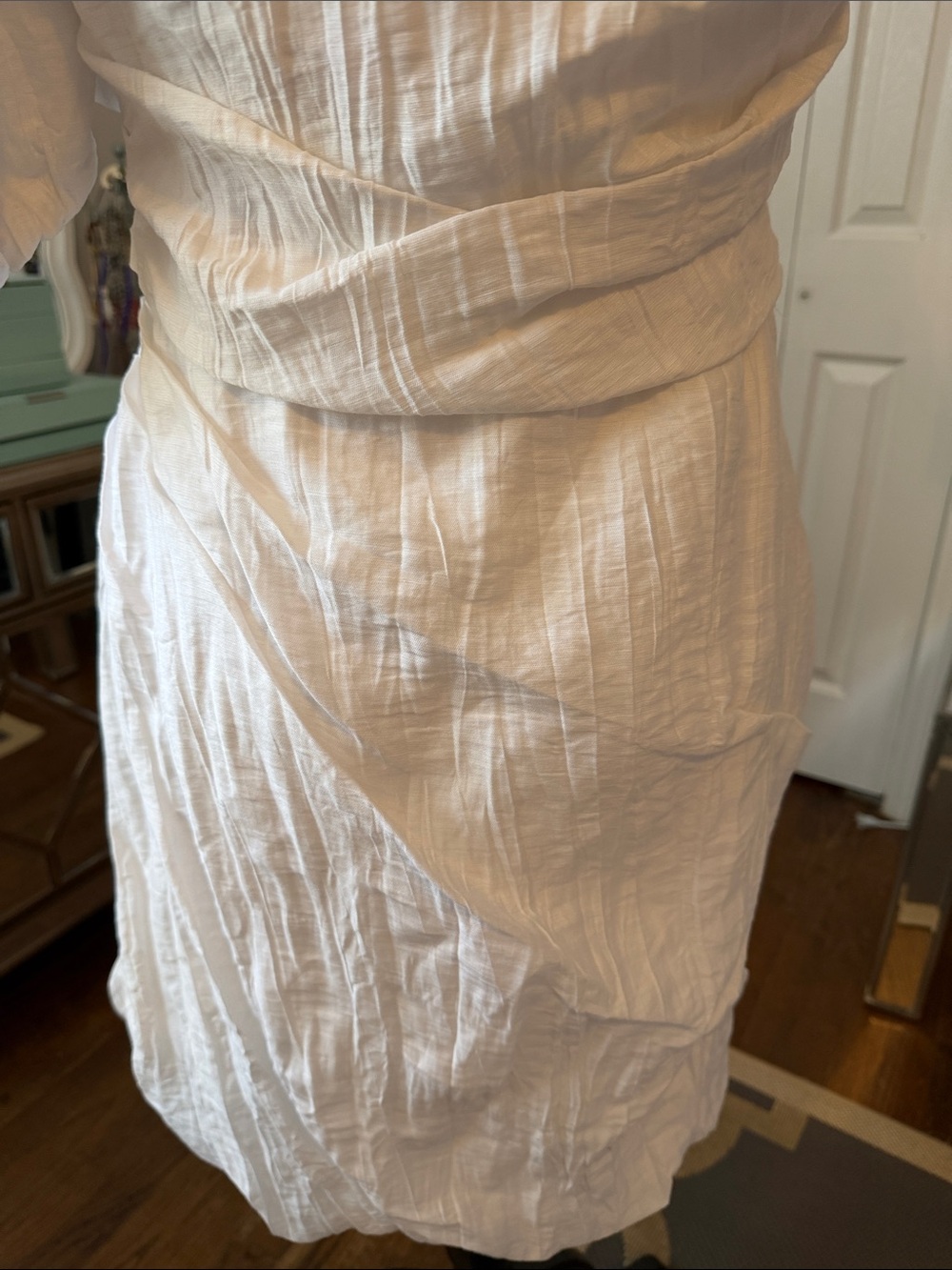 White House Black Market Stunning White One-Shoulder Puff Sleeve Dress 4 - Fab❤️ - Picture 5 of 8